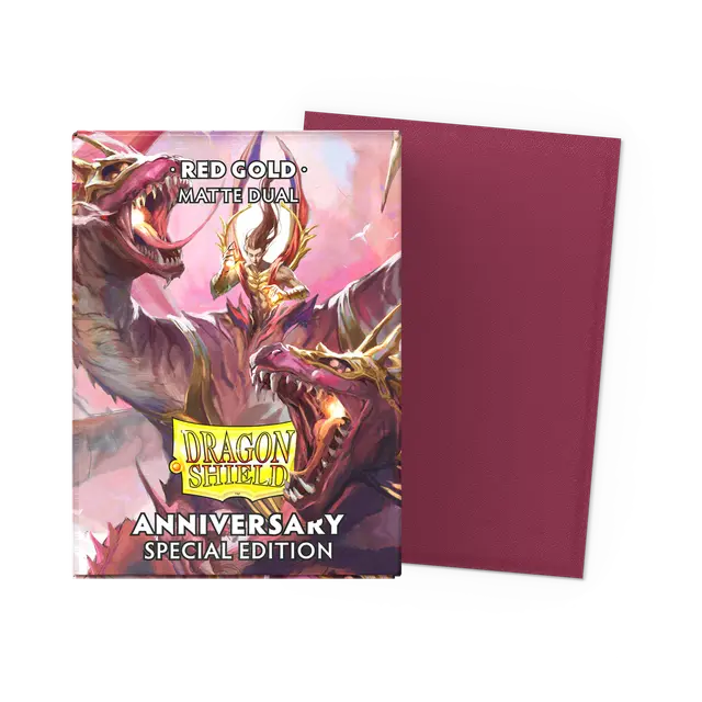 Dragon Shield - RED GOLD Dual Matte Sleeves - 25th Anniversary Edition